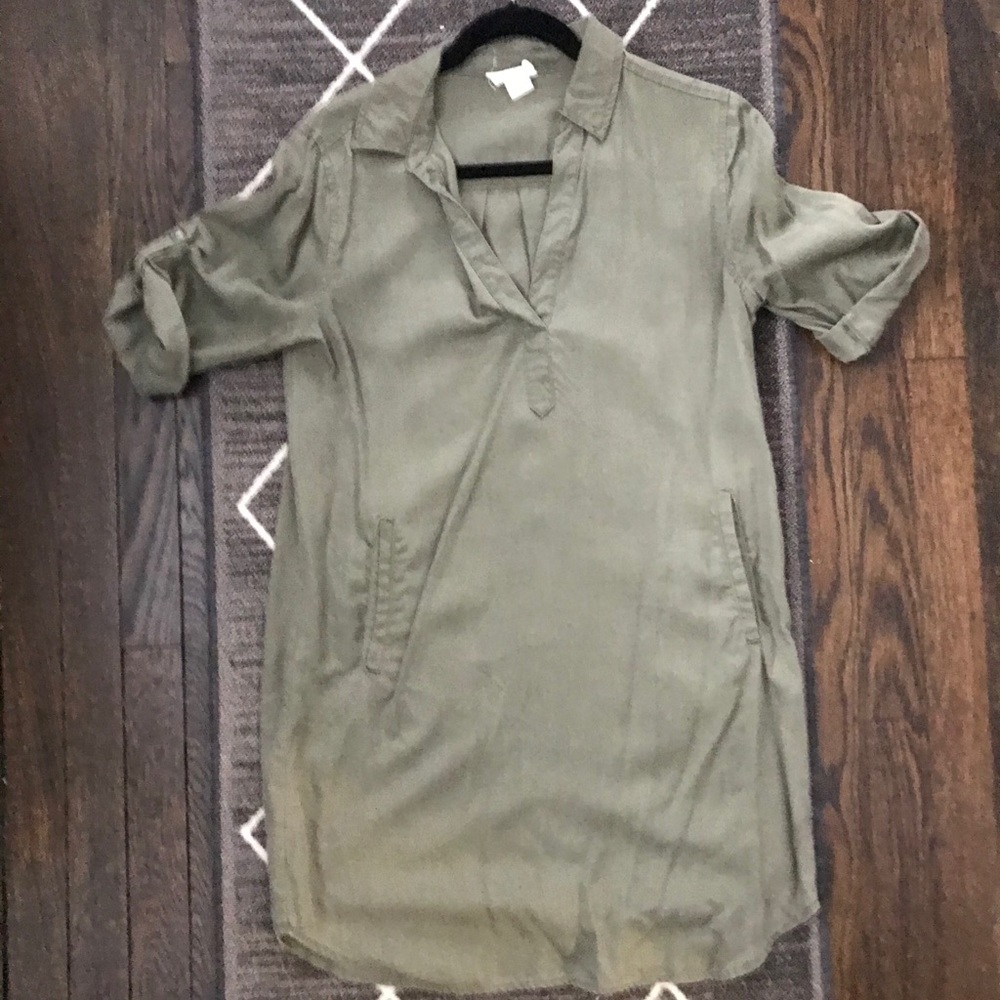 Loft Olive Green Pocket Dress